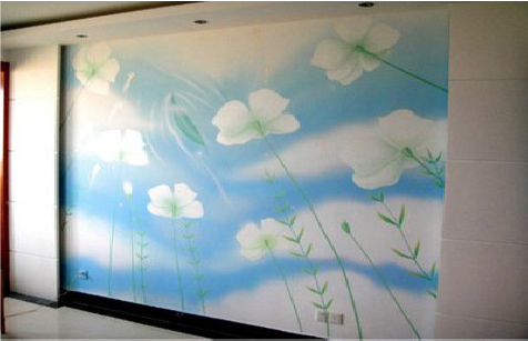 松阳画墙绘怎么画好白云的蓬松感？