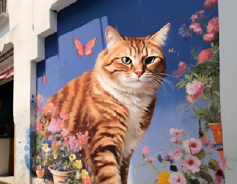 松阳自己绘制有个性的手绘墙