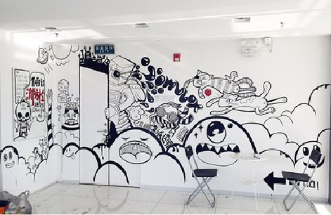 松阳手绘墙并非传统涂鸦。